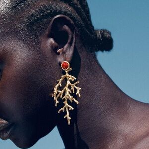 Zara Coral Stone Earrings